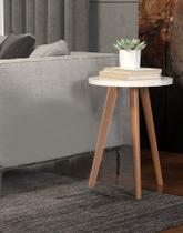 Mesinha Lateral Tabriz Compacta Branca 44cm Pés Palito