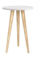 Mesinha Lateral Theo Branco Fosco com Natural - Reller Mesinha Lateral Theo Branco Fosco com Natural - Reller