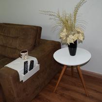 Mesinha Lateral Tripe Decorativa Baixa Branco Mesinha Lateral Tripe Decorativa Baixa Branco