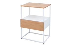 Mesinha Lucy 1 Gaveta Cabeceira Apoio Lateral Cama Sofa Branco/Damasco Mesinha Lucy 1 Gaveta Cabeceira Apoio Lateral Cama Sofa Branco/Damasco