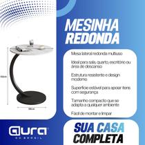 Mesinha Luxo Quarto Lateral Redonda Sala Pé Madeira Retro Sala