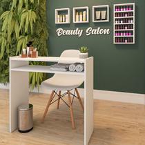 Mesinha Manicure Profissional Grande Com Porta Esmaltes Pronta Entrega 80x30 Madeira Resistente