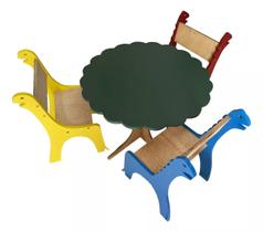 Mesinha Mesa Árvore C/ 3 Cadeiras Infantil Montess CM2023