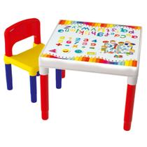 Mesinha Mesa Educativa C/ Réguas E Cadeira Infantil Bell Toy