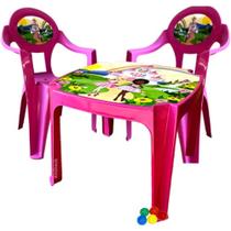 Mesinha Mesa Infantil Com 2 Cadeiras Para Menina Ou Menino - Plasnew
