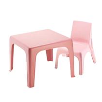 Mesinha Pequena Infantil Rosa+Cadeira Poltrona Educativa - Injeplastec