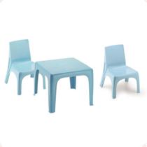 Mesinha Pequena Infantil ul + 2 Cadeira Poltrona Educativa