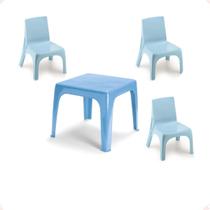 Mesinha Pequena Infantil ul + 3 Cadeira Poltrona Educativa