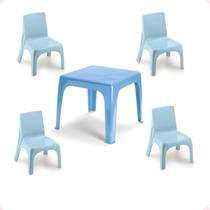 Mesinha Pequena Infantil ul + 4 Cadeira Poltrona Educativa
