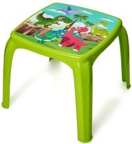 Mesinha Plastica Infantil P/ Criança Decorada Dino - Verde - Usual Utilidades