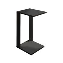 Mesinha Preta de Madeira Móvel de Apoio Lateral Notebook Mesinha Preta de Madeira Móvel de Apoio Lateral Notebook