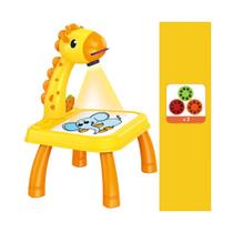 Mesinha Projetora Para Pintar Girafa Amarela Com Música - Shiny Toys