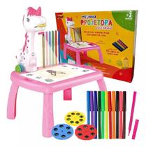 Mesinha Projetora Unicórnio Meninas Com Canetinhas Colorida Mesinha Projetora Unicórnio Meninas Com Canetinhas Colorida