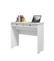 Mesinha Quarto Escritório 2 Gavetas Trabalho Estudo Computador Notebook Branco - EJ