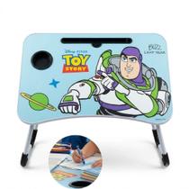 Mesinha toy story infantil dobravel com porta copo suporte notebook para estudo desenho leitura escolar disney