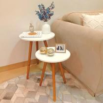 Mesinhas Redonda Centro Lateral Canto Sala Retrô Pé Palito -