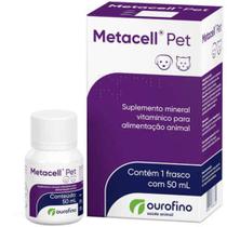 Metacell Pet 50ml Suplemento Vitaminas Minerais Cães Gatos Aves Pequeno Roedores - OUROFINO