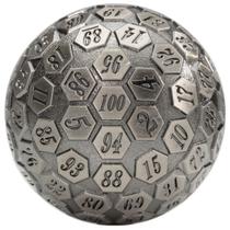 Metal Dice Wiz Dice Orb of Predestined Fate D100 Silver