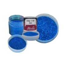 Metal Flake Glitter Flocado Encapsulado Unhas Hexagonal Azul 28 Gramas - Altezza