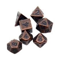 Metal Mini Jogo De Tabuleiro Arqueado Conjunto De Dados 7pcs Poliédrico Rpg Jogo De Mesa De