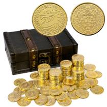 Metal Pirate Coins ACTIONDRAKE 100 Toy Gold para jogos de tabuleiro