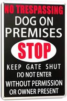 Metal Sign qxinlsc Aviso: cuidado com o cão, não invada Metal Sign qxinlsc Aviso: cuidado com o cão, não invada