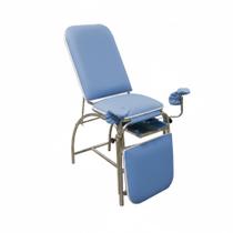 Metal Solution - Mesa Maca Exame Ginecológica Clínico GO Gaveta Inox Azul Céu