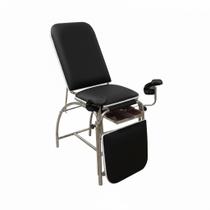 Metal Solution - Mesa Maca Exame Ginecológica Clínico GO Gaveta Inox Preta