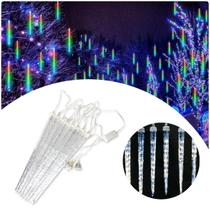 Meteoro Cascata Gelo C/8 Tubo Led Pisca Chuva Luz Natal 3m