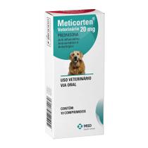 Meticorten 20 mg Prednisona Cães e Gatos 10 comprimidos