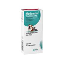 Meticorten MSD 5mg para Cães e Gatos 10 Comprimidos