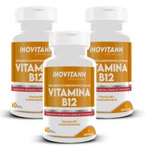 Metilcobalamina Capsula Suplemento Vitamina B12 Forma Ativa Kit 3 potes 60 Cáps Inovitann Alta Concentração