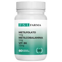 Metilfolato 1 mg + Metilcobalamina 1 mg + Vit B6 15 mg Sublingual Vegan 60 Cápsulas Metilfolato 1 mg + Metilcobalamina 1 mg + Vit B6 15 mg Sublingual Vegan 60 Cápsulas