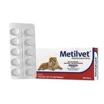 Metilvet Anti-inflamatório 20 mg para Cães Vetnil Cartela Avulsa 10 Comprimidos