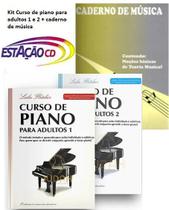 Método Curso de Piano p/Adultos 1 e 2+Caderno-Leila Fletcher
