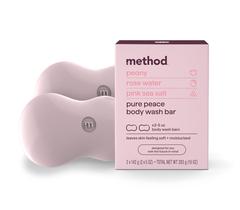 Método de barra de sabão Pure Peace com água de rosas 150 mL x 2 sem plástico