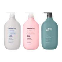 Método de embalagem variada de amostras de sabonete corporal (Pure Peace, Sea & Surf e Simply Nourish)