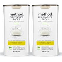 Método de pacotes de detergente para lava-louças Lemon Mint 54 comprimidos x 2