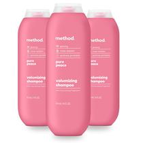 Método de shampoo Volumizing Pure Peace com rosa 414 ml (pacote com 3)