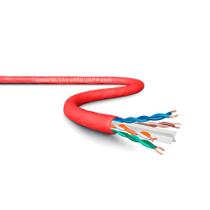 Metro de Cabo de Rede LAN 4PX24AWG CAT6 UTP -100% Cobre Wec, CM INT - Vermelho