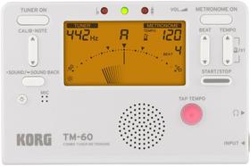 Metronomo-afinador digital korg compacto - tm-60-wh