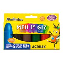 Meu 1 Giz De Cera Infantil - 6 Cores - Wax Crayon De Cera