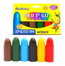 Meu Primeiro Giz C/6 Cores Formato Infantil - Acrilex Meu Primeiro Giz C/6 Cores Formato Infantil - Acrilex