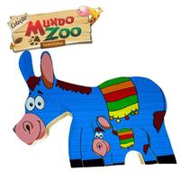 Meu Primeiro Quebra Cabeça Burro Mini Kids Zoo Bichos Educativo