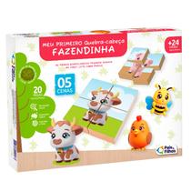 Meu Primeiro Quebra-cabeça Fazendinha 20 peças de Madeira - Pais & Filhos