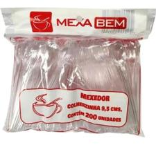 Mexedor Colherzinha 9,5cm C/ 200 Café Suco Drink Descartável Cristal Mexa Bem