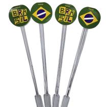 Mexedor De Drinks Acrílico Brasil Copa do Mundo 17cm - 8 Unid Mexedor De Drinks Acrílico Brasil Copa do Mundo 17cm - 8 Unid