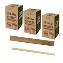 Mexedor Palheta Billa Médio Bambu Chá Café Drinks Kit 3