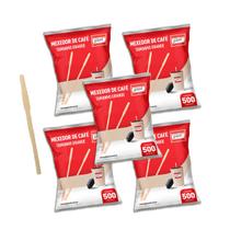 Mexedor Palheta De Madeira Para Café 9cm C500 un Kit 5