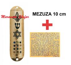 Mezuzá Judaico Luxo 10cm + Pergaminho De Israel 12 Tribos